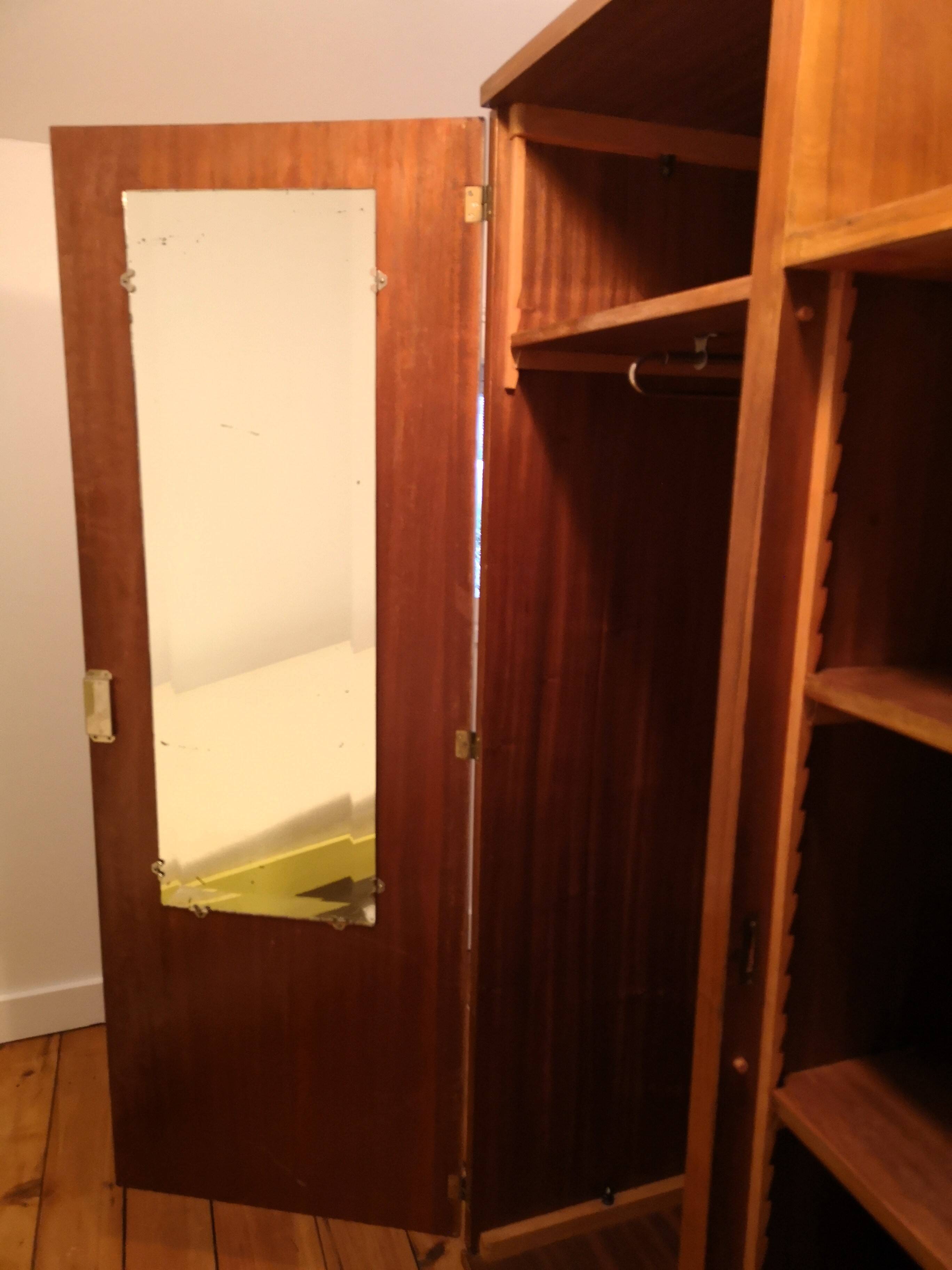 Asymmetrical wardrobe in art deco style