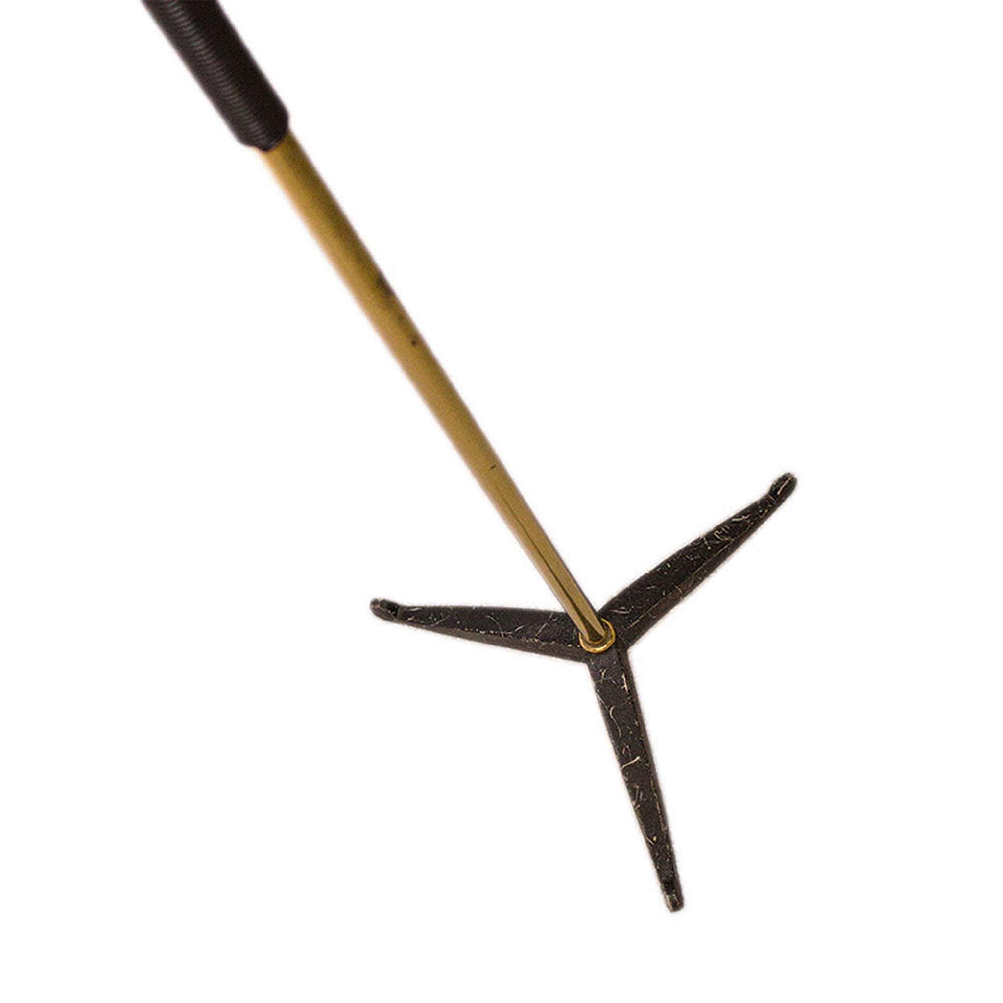 Mid-Century brass floor lamp with fiberglass shade, 1950 s, Germany