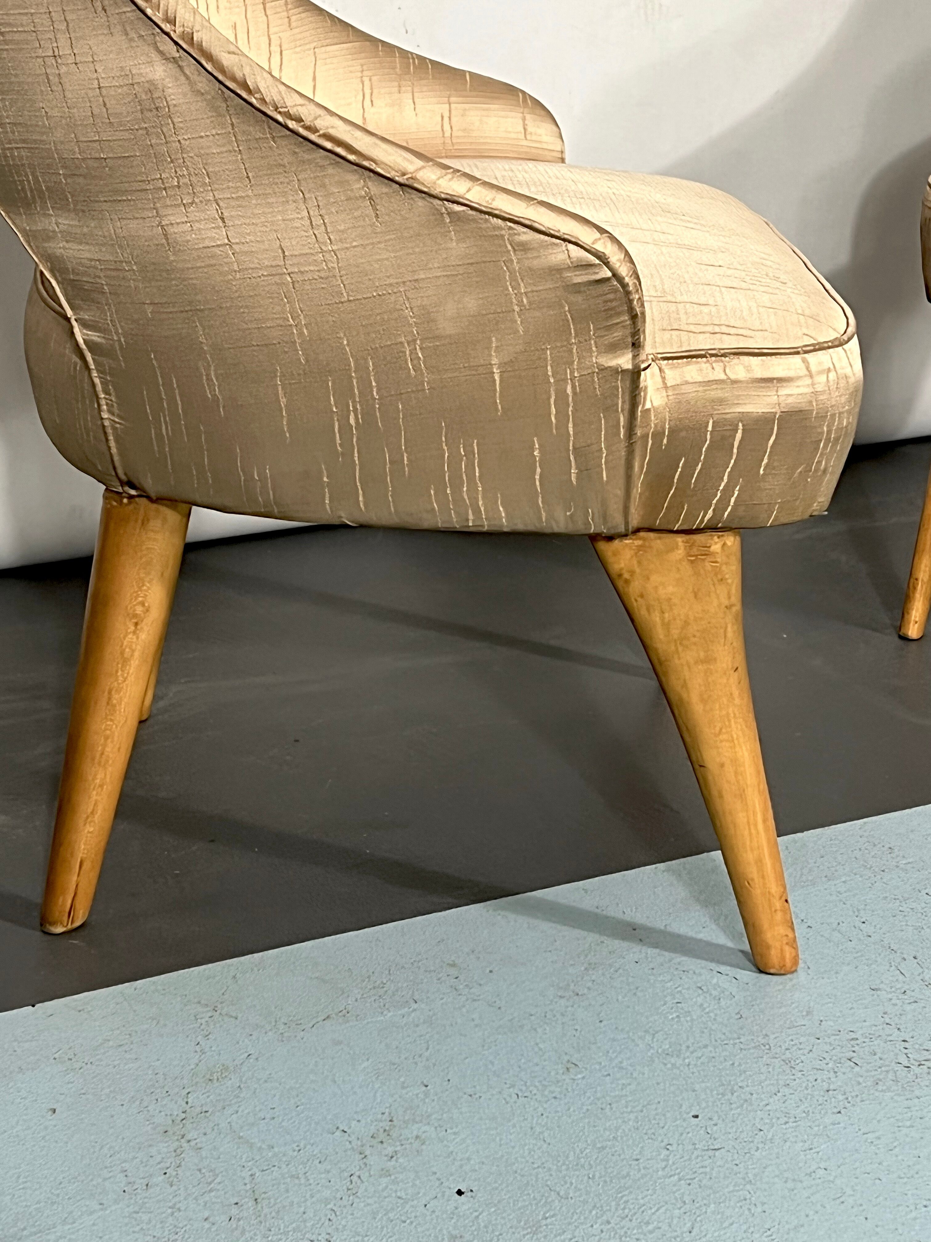 Italian Mid-Century bedroom chairs from 50s. Set of two