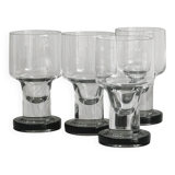 4 verres à eau design en verre épais