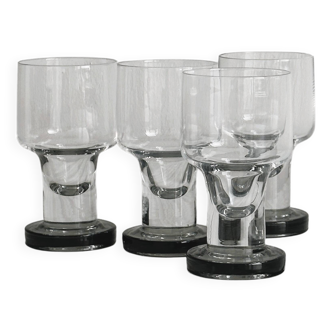 4 verres à eau design en verre épais
