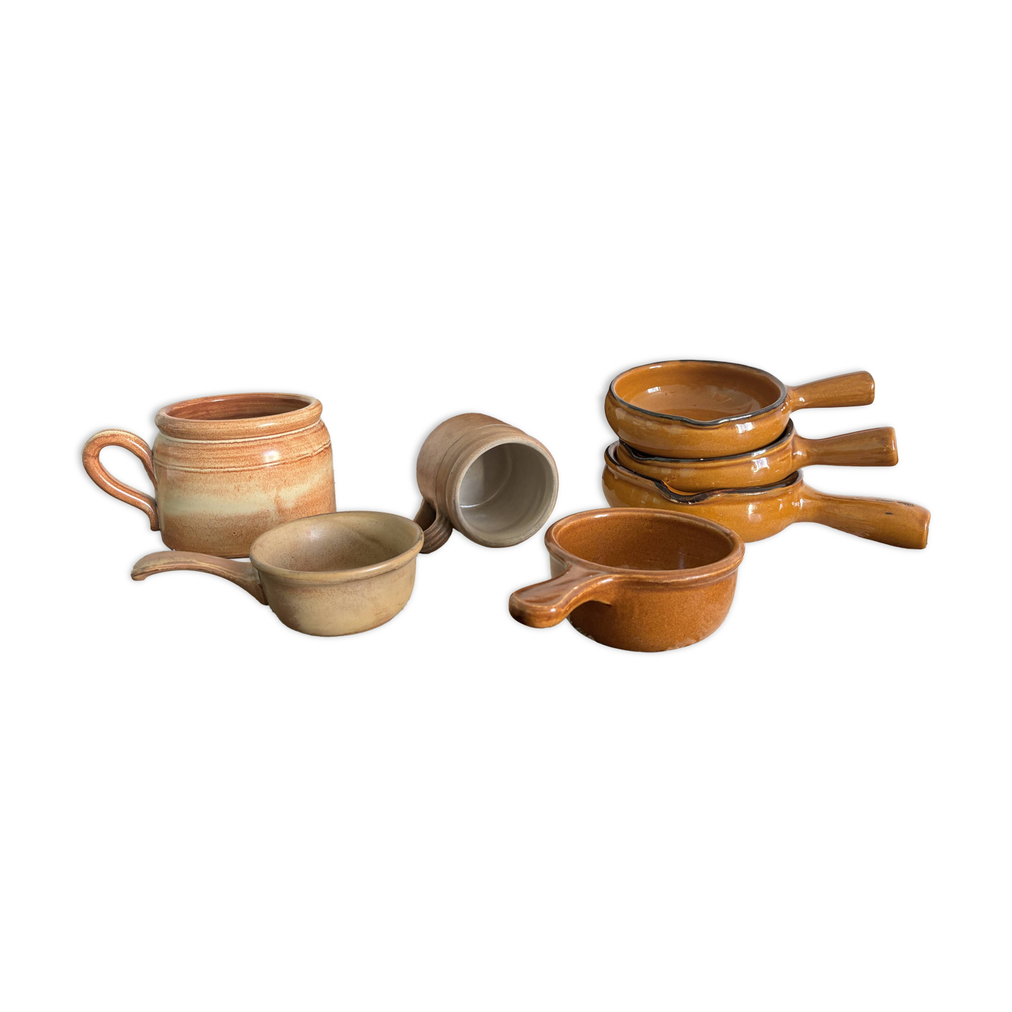 Ensemble de grès et céramiques vintage – Cuisine d'antan – Années 60-70