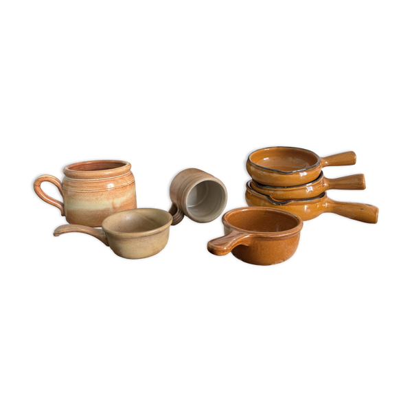 Ensemble de grès et céramiques vintage – Cuisine d'antan – Années 60-70