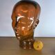 Decorative sculptural head in amber glass – Contemporary design