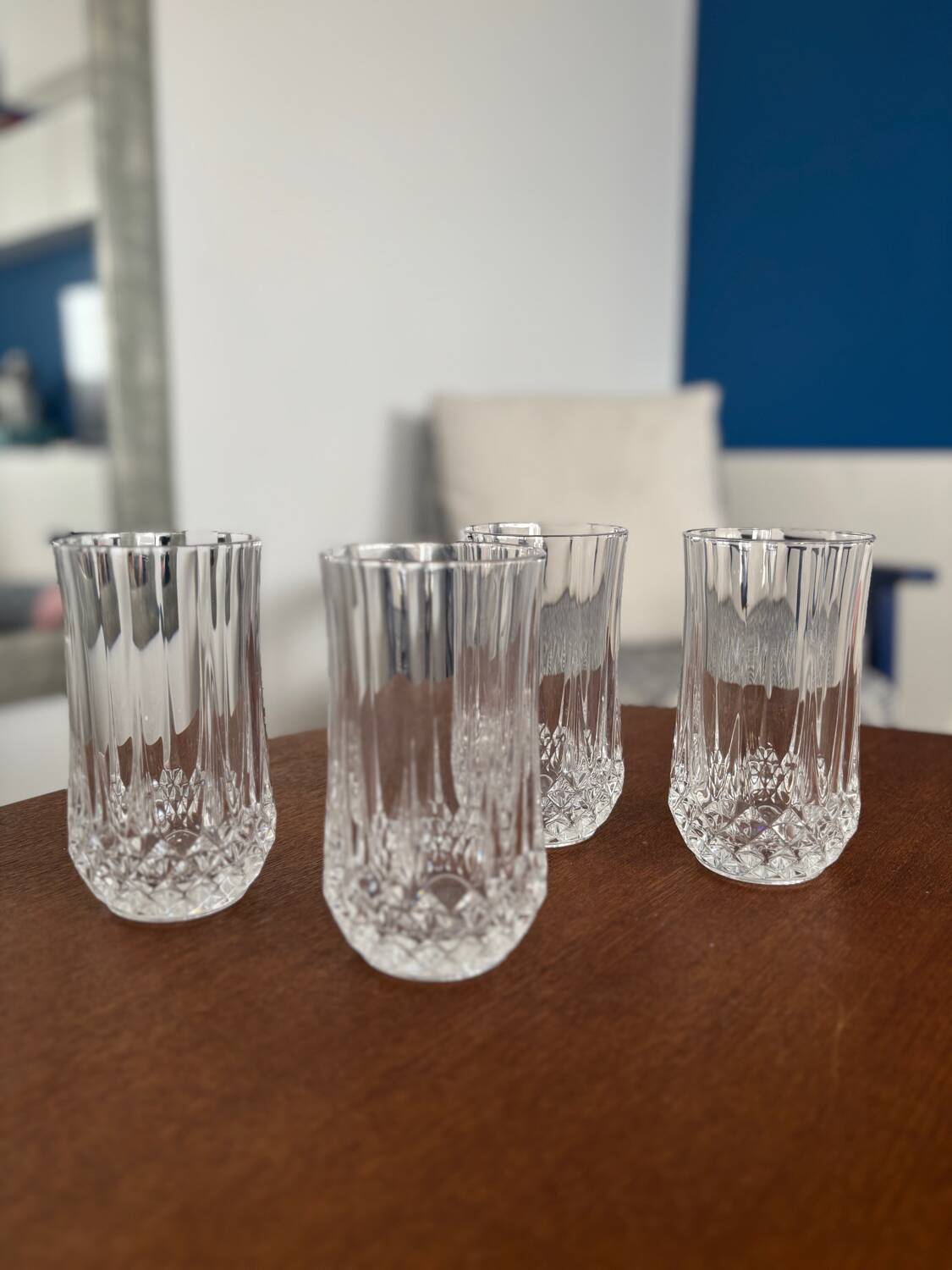 Set de 4 verres en cristal taillé | Verres à eau ou whisky vintage