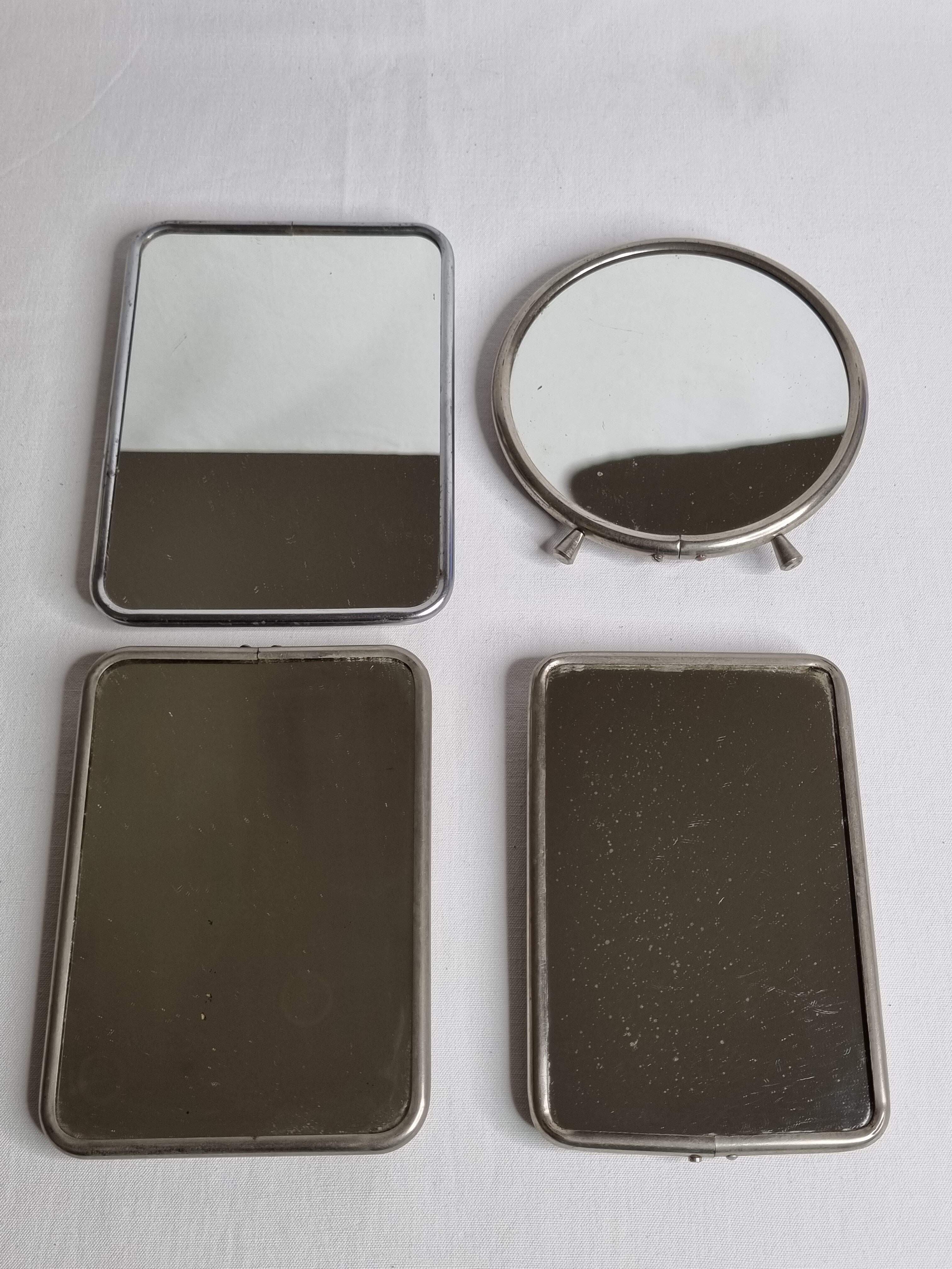 Set of four barber mirrors to be placed or hung