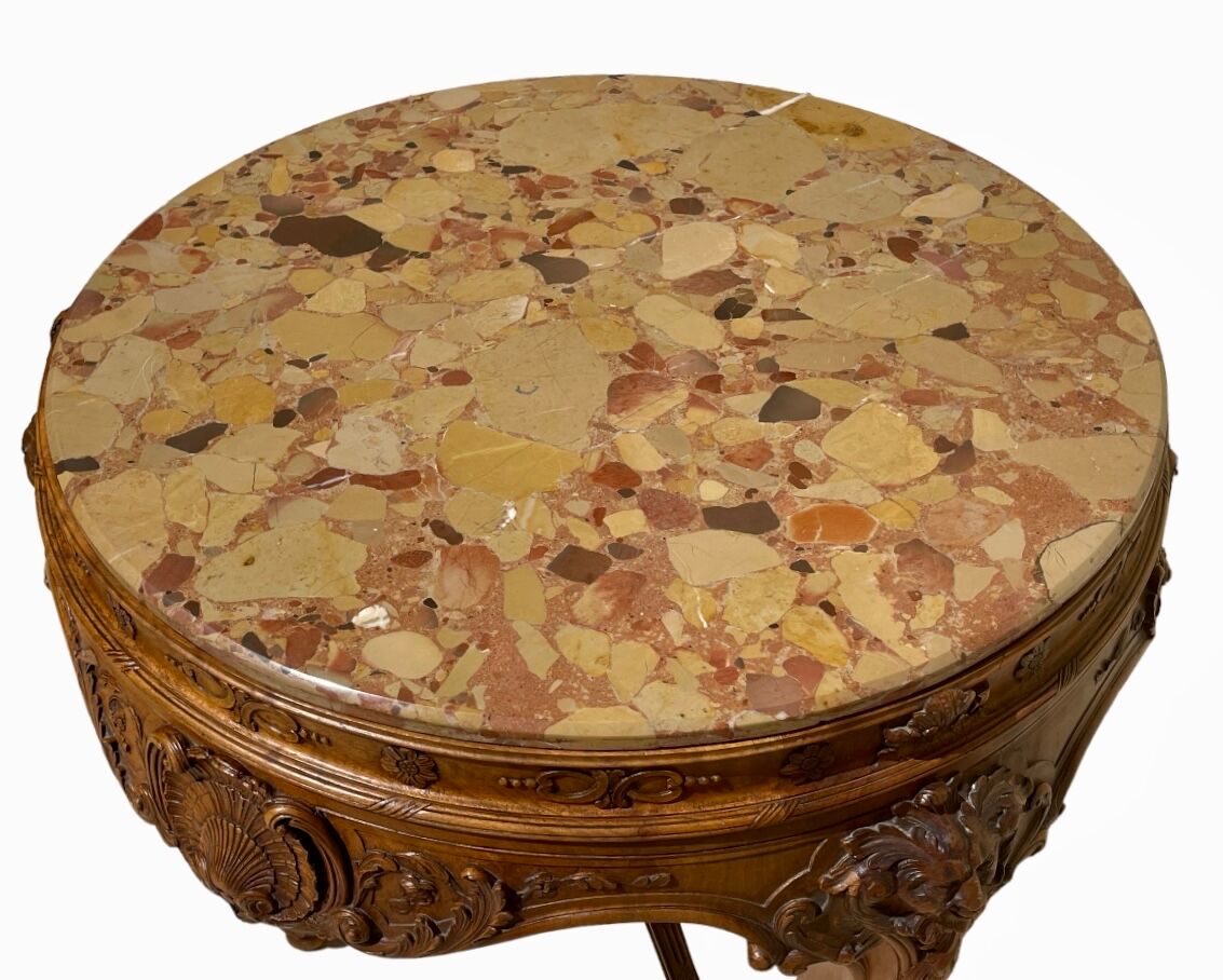 Louis XV Style Walnut Pedestal Table