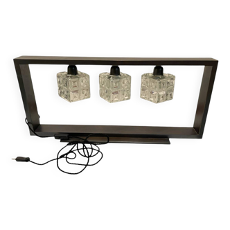Lampe de table en métal brutaliste
