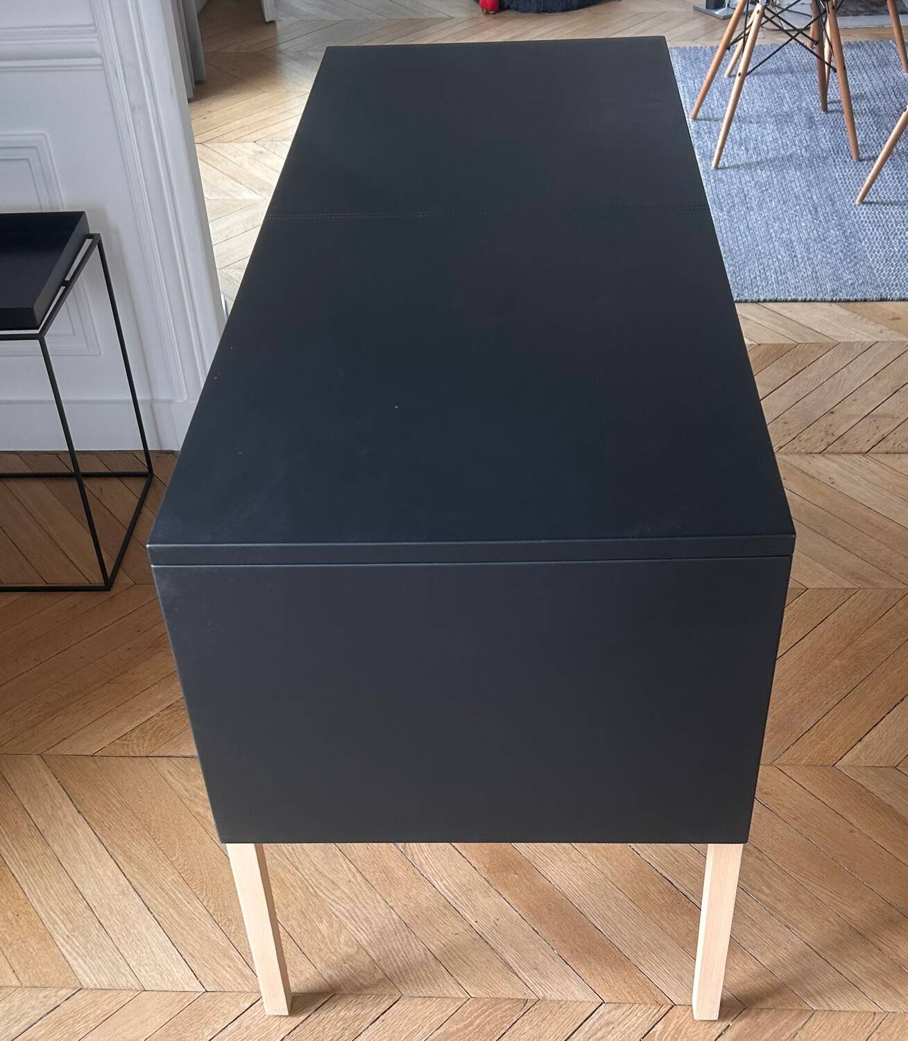 Leather draped desk