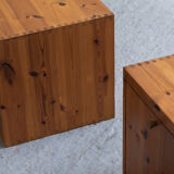 Set of 2 pine cube cabinets in the style of ate van apeldoorn, dutch design, 1960’s