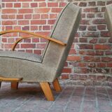 Pair of armchairs by Jindrich Halabala for Thonet 1950. Art deco