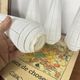 Set of 4 antique white glass tulips for wall lamp chandelier.