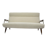 Canapé Danemark années 1960 bouclé beige