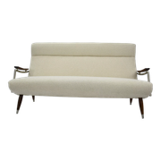 Canapé Danemark années 1960 bouclé beige