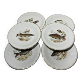 Fish plates in Limoges porcelain – Vintage service for 6