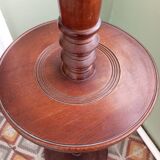 Turned wooden floor lamp