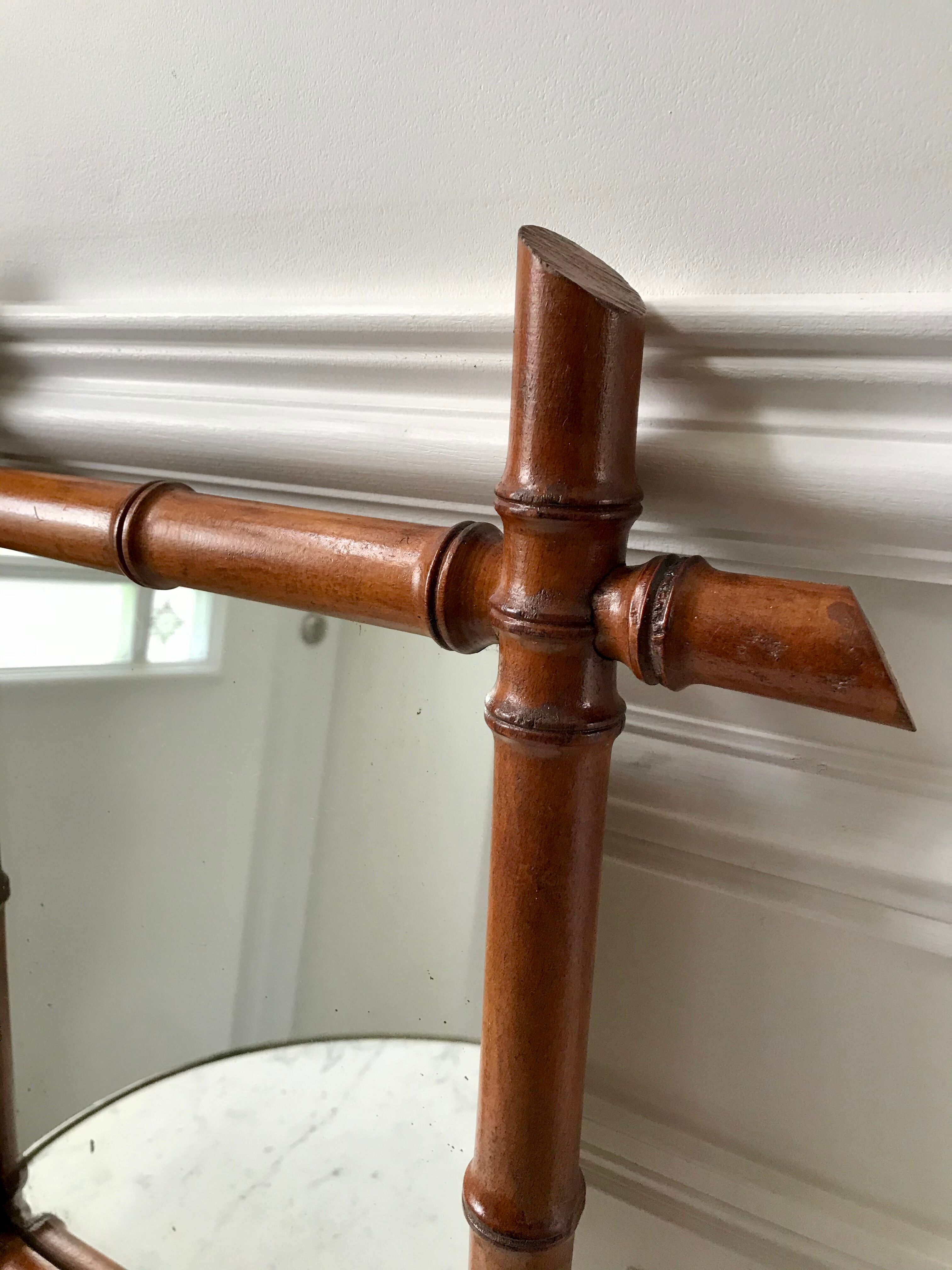 Wooden barber mirror Bamboo style 20-30s