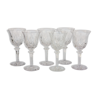 Série de 6 verres à eau en cristal de Saint Louis modèle Sammy