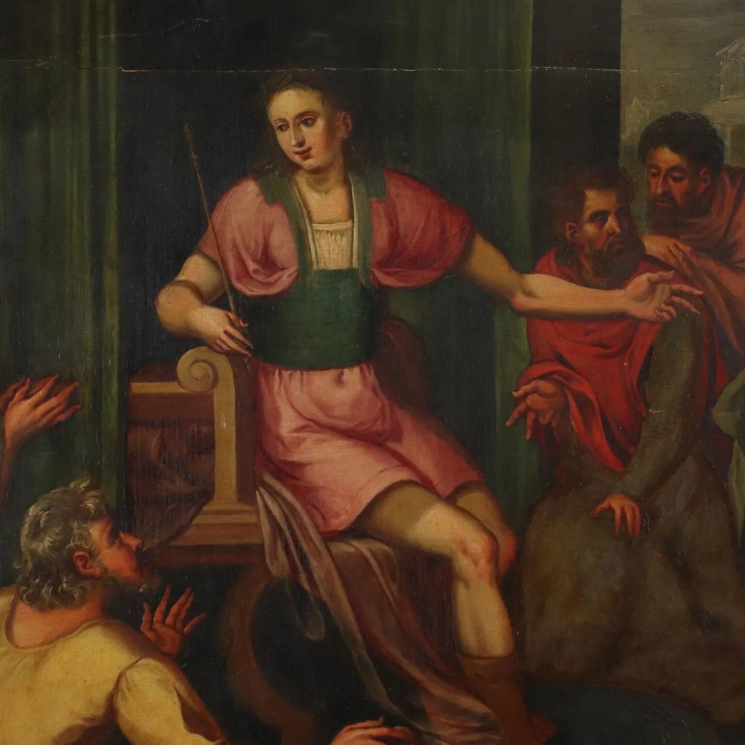 The Continence of Scipio, oil on panel, Italy 17th century.
