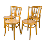 4pcs Vintage Cafe Chair Spacers Chairs Wooden Chair Mid Century Retro Bistro Chair Turned