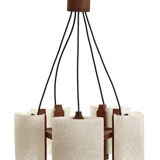 Chandelier design vintage Scandinavian teak year 60
