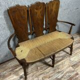 High-backed stepladder-type bench attributed to GALLÉ Emile (1846-1904), circa 1880-1890