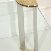 Table basse en bronze & verre trempé par Peter Ghyczy, 1970s