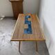 Rattan and ceramic coffee table, 60s