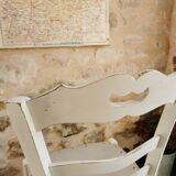 White patinated bistro chair