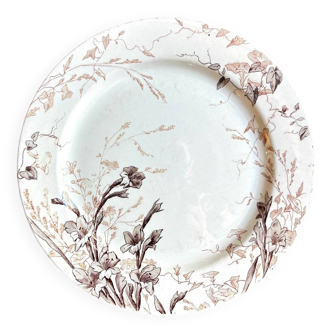 Ironware cake plate from Creil and Montereau, "Glaïeul" service