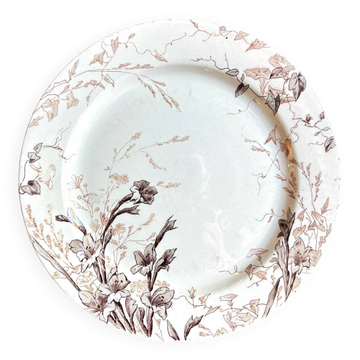 Ironware cake plate from Creil and Montereau, "Glaïeul" service