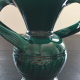Emerald vase with two handles