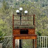 19th century flamed mahogany stepped desk