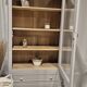 Glass display cabinet with drawer
