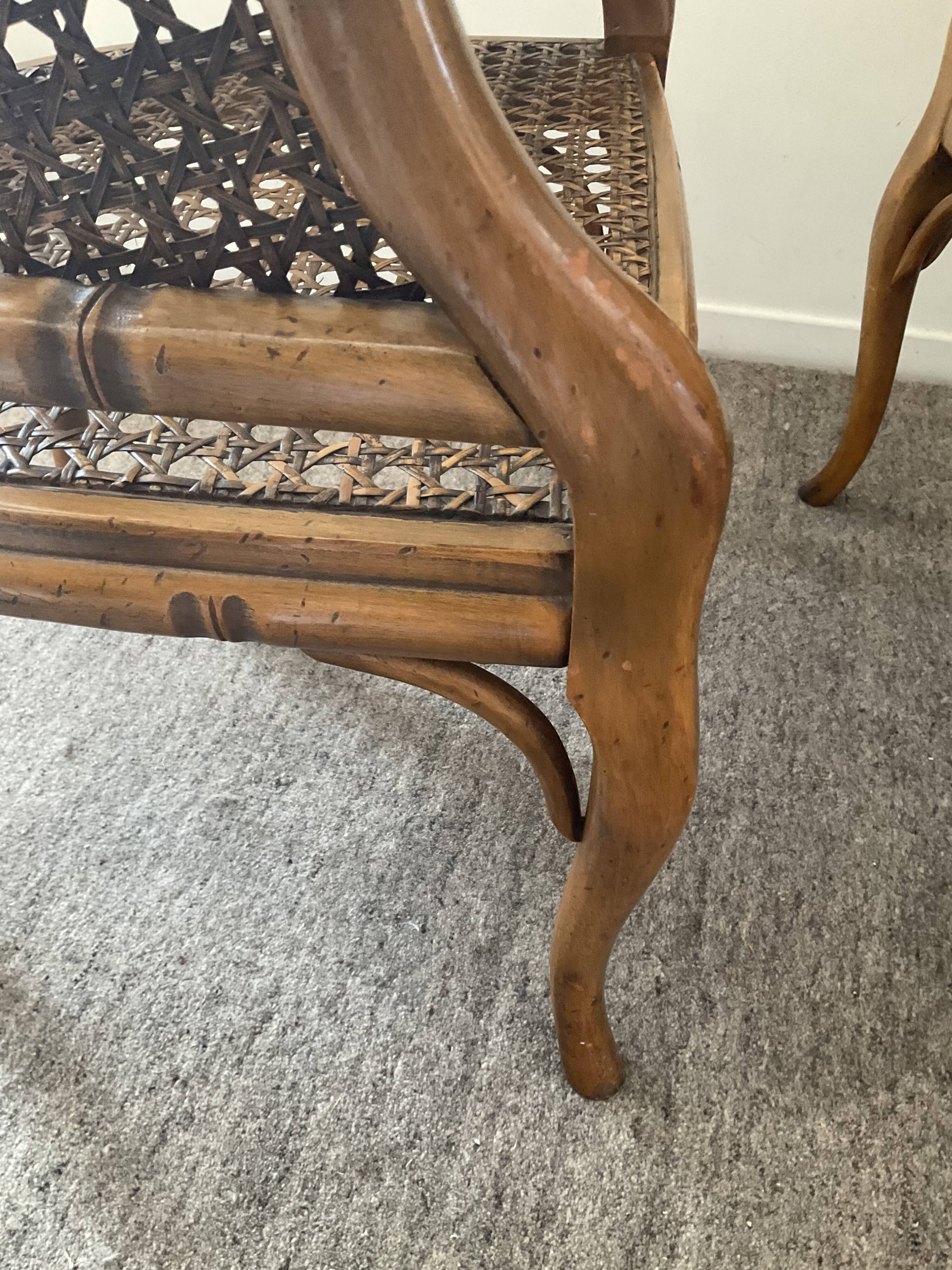 Pair of canned armchairs from the 50s and 60s