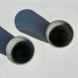 Set of 2 cups in Indonesian ceramic (brown & speckled glazed matte)