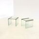 Ensemble de deux tables d'appoint en verre transparent Gallotti & Radice