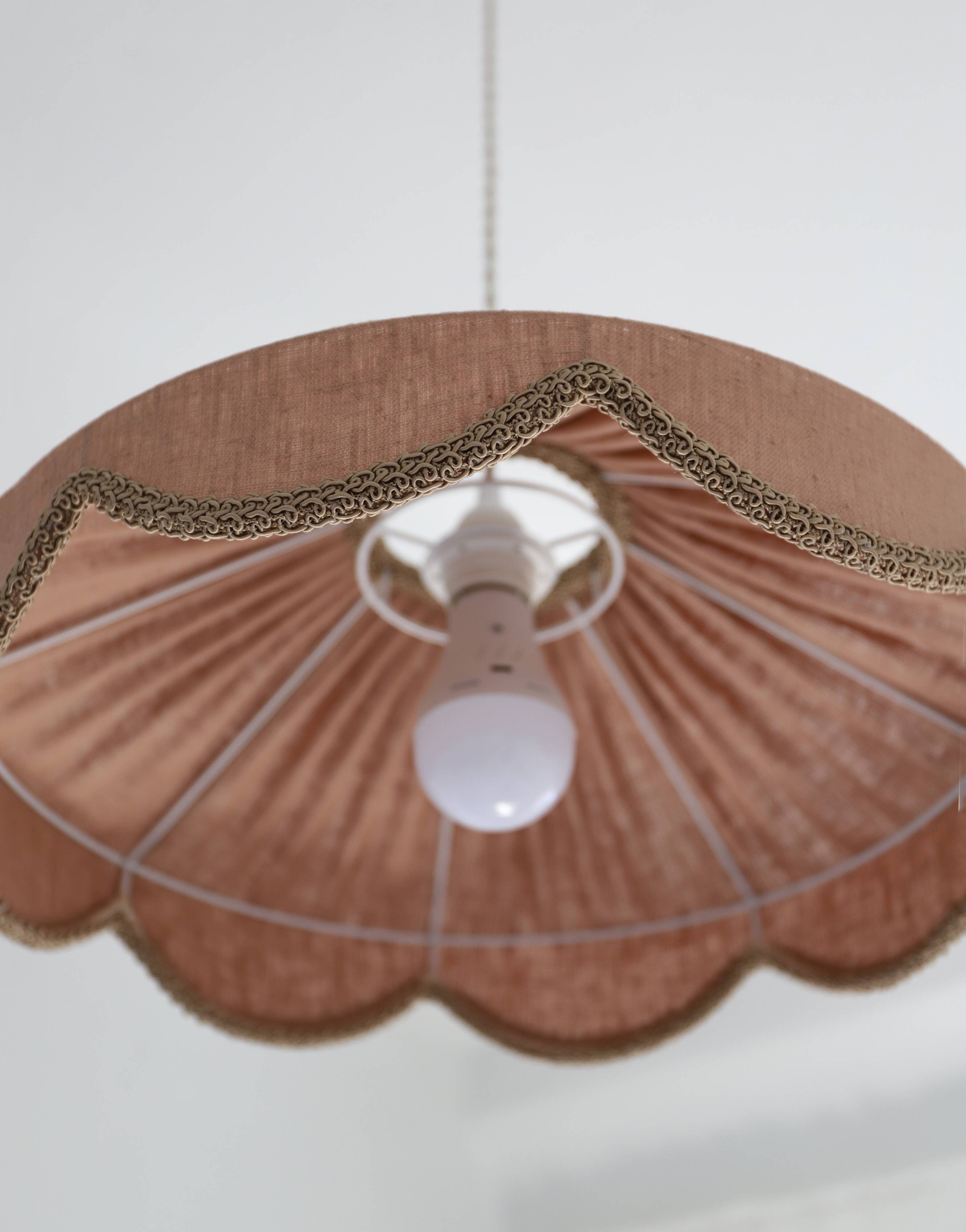 Cosette "classic linen" plain floral pendant light