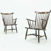 Fauteuil scandinave à dossier fuseau années 1960