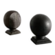 Paire de sculptures rondes vintage en bois noir et marron