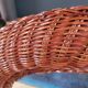 Vintage round rattan mirror