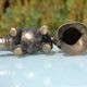 3 animal-shaped bronze candlesticks