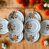 8 antique flat plates in Saint-Amand earthenware (Nord)