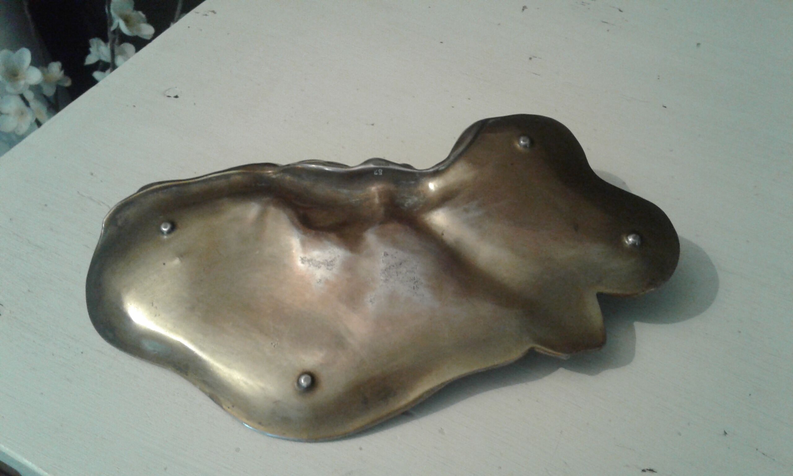 Tin trinket bowl Art Nouveau