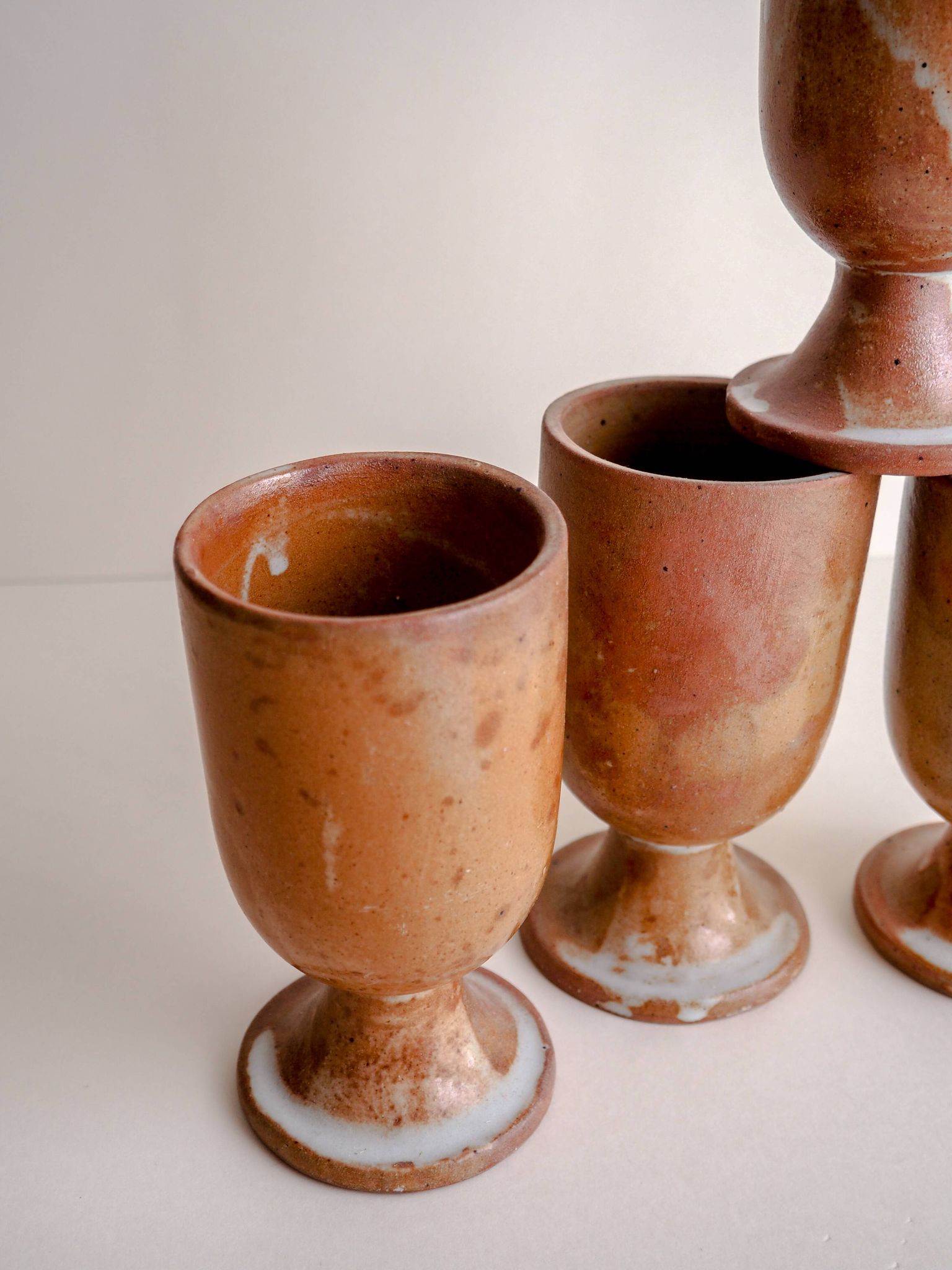 Set of 4 Mazagran stoneware mugs