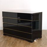 Wooden wooden dresser Laqué de Roche bobois 1970