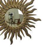 Sixties Sunburst Butler Mirror Sun Mirror Ball Glass Resin 43cm