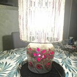 Openwork ceramic lamp from the Dieulefite caves, 1960-1970
