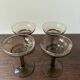 Set of 4 art deco smoked glass glasses