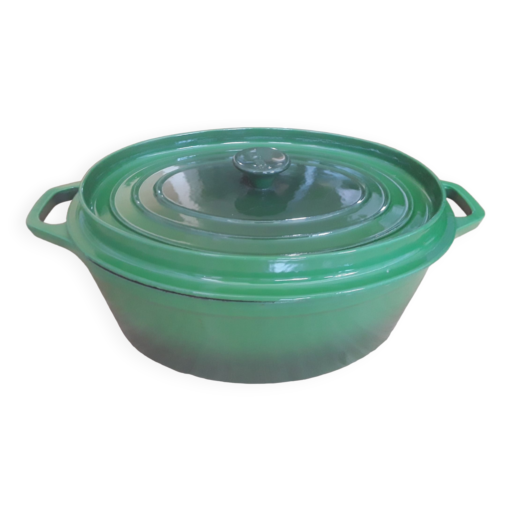 Cocotte En Fonte Invicta Verte - Pour Gaz Et électrique - Occasion